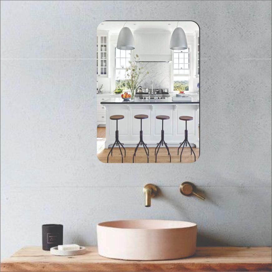 Combo of Oval Shape & Square Shape Mirror (Pack of 2) w3p0je-3p