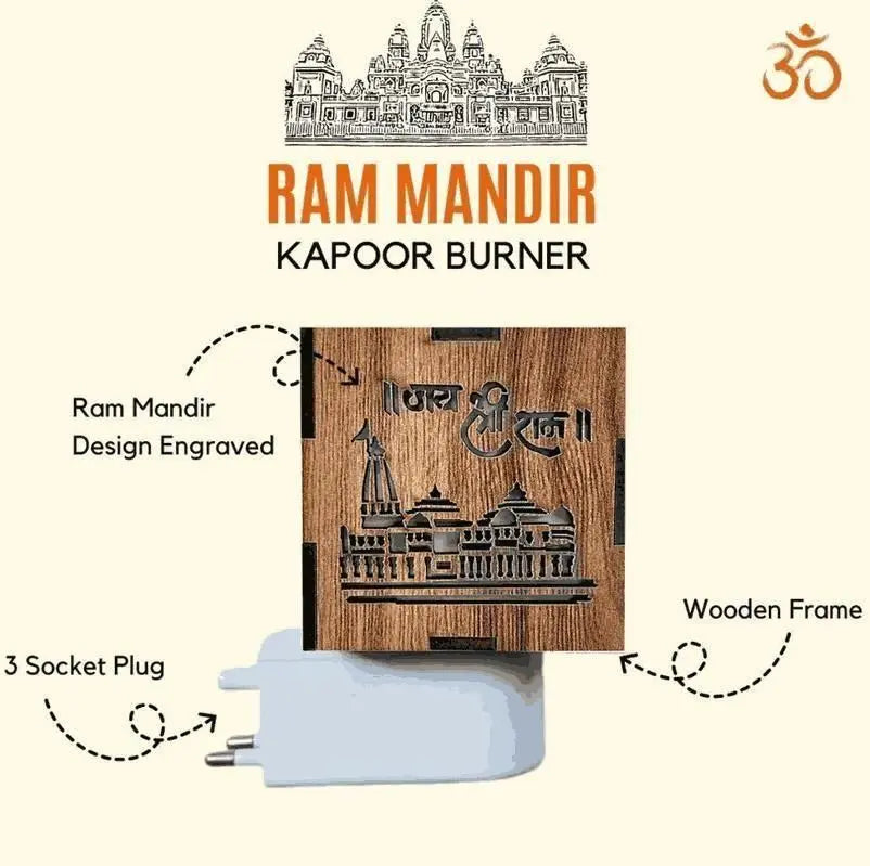 BD 3-in-1 Ayodhya Ram Mandir Aroma Burner & Night lamp w3p0je-3p