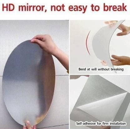 Combo of Oval Shape & Square Shape Mirror (Pack of 2) w3p0je-3p