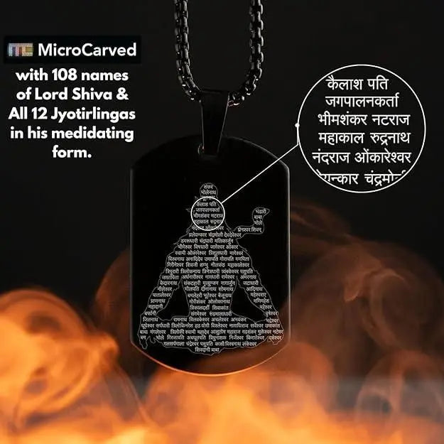 Mahadev Jyotirling Tag Stainless Steel Chain Locket For Men w3p0je-3p