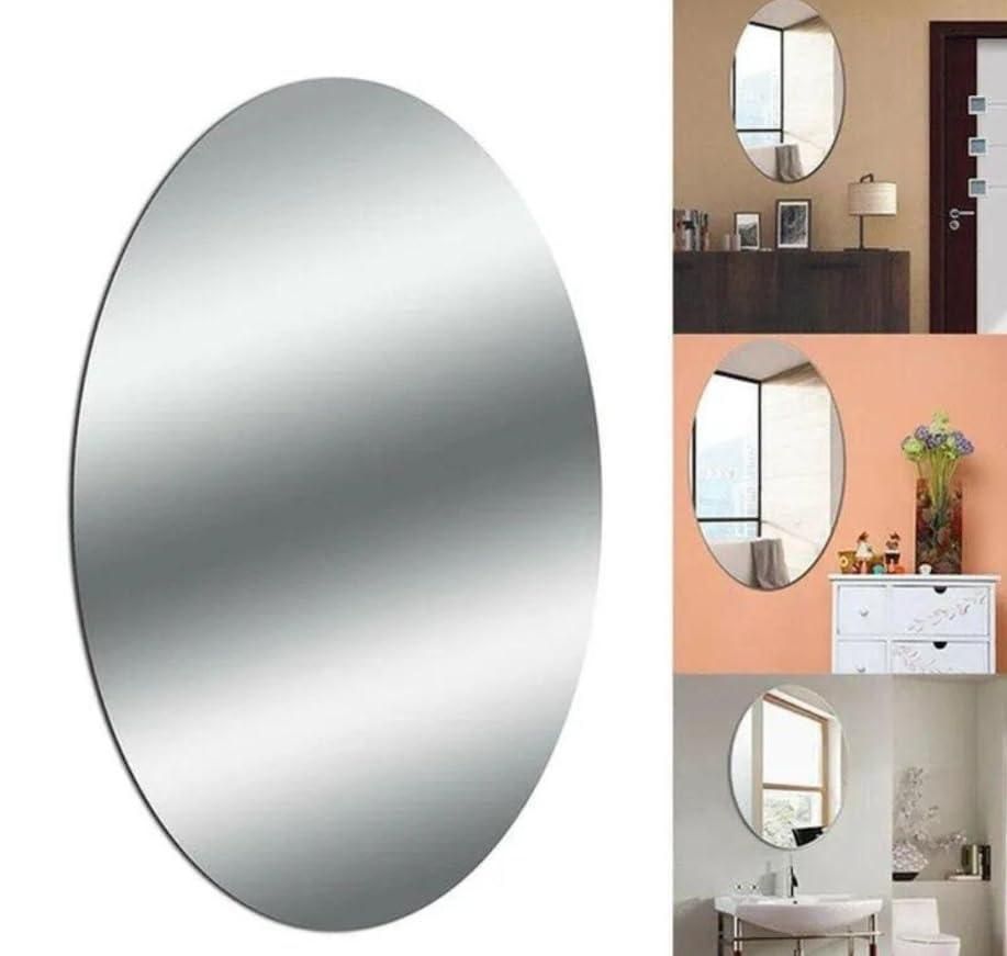 Combo of Oval Shape & Square Shape Mirror (Pack of 2) w3p0je-3p