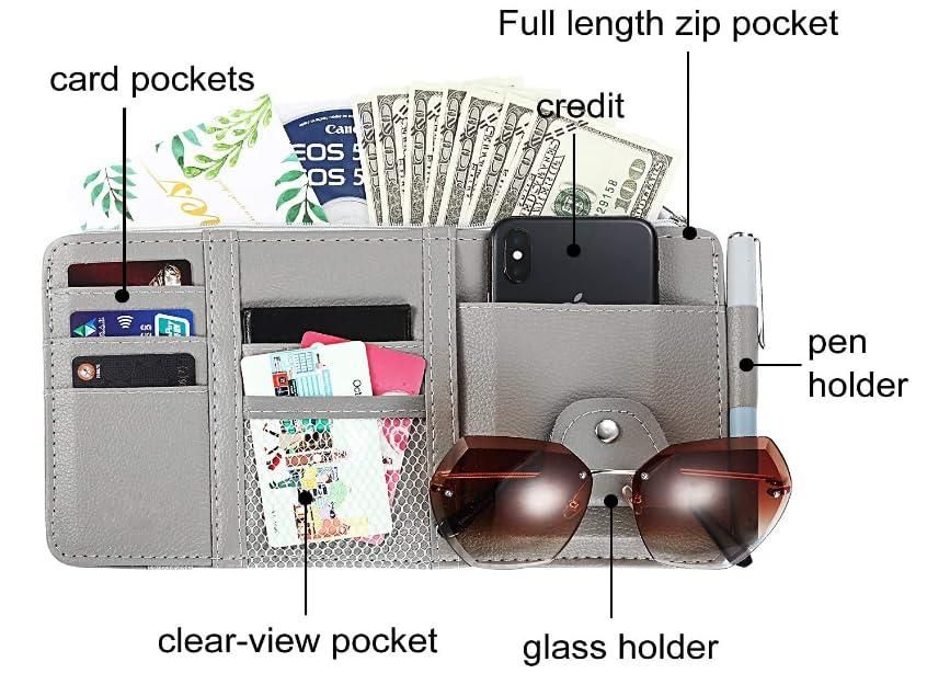 Car Styling Visor Organizer Auto Sun Visor Storage Pouch Car Organizer w3p0je-3p
