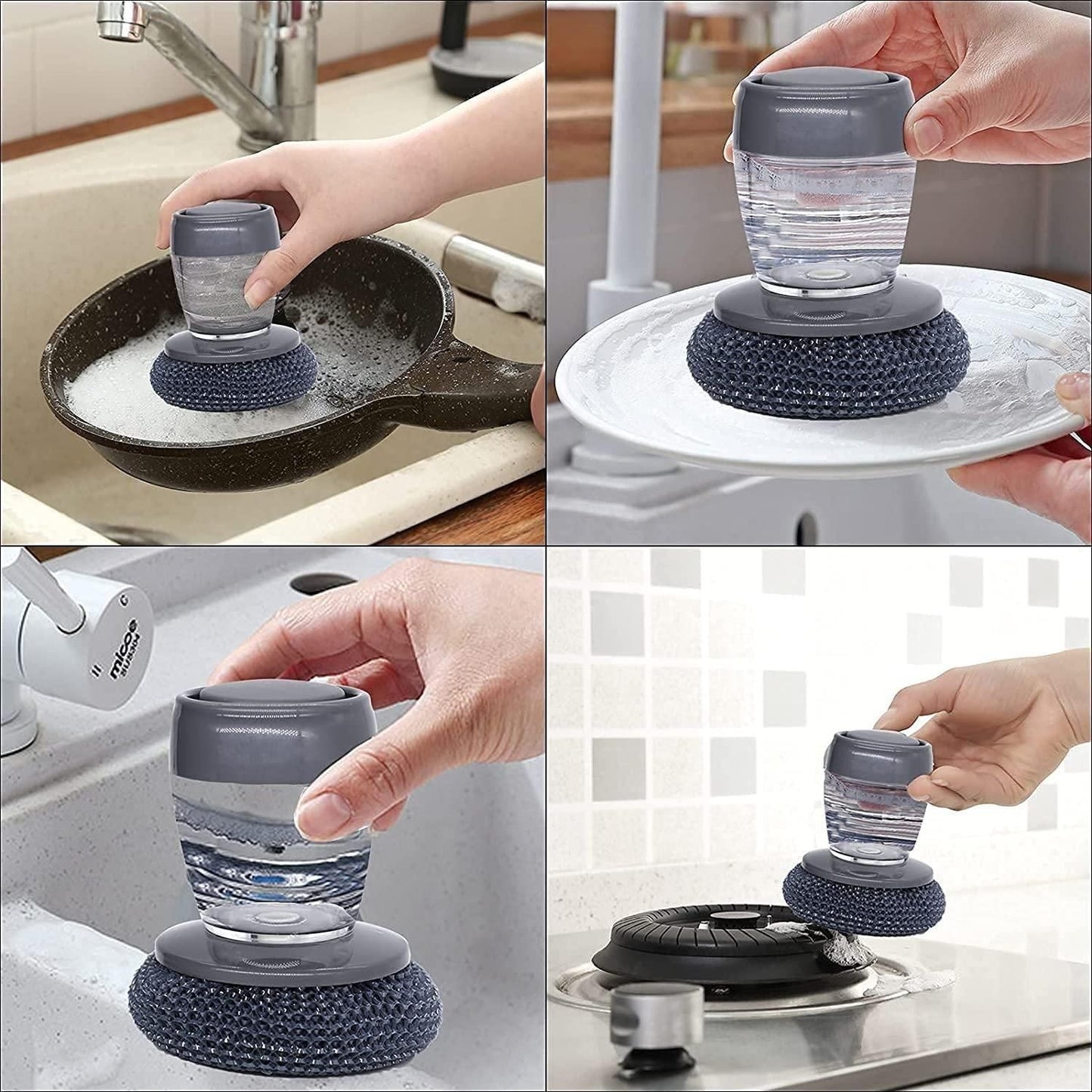 Kitchen Soap Dispensing Palm Brush (Pack of 2) w3p0je-3p