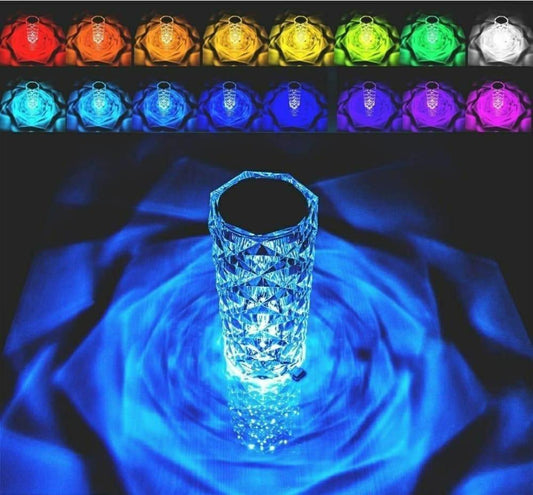 Crystal Table Lamp 16 Color Changing RGB Rose Diamond (Multi-Color) w3p0je-3p