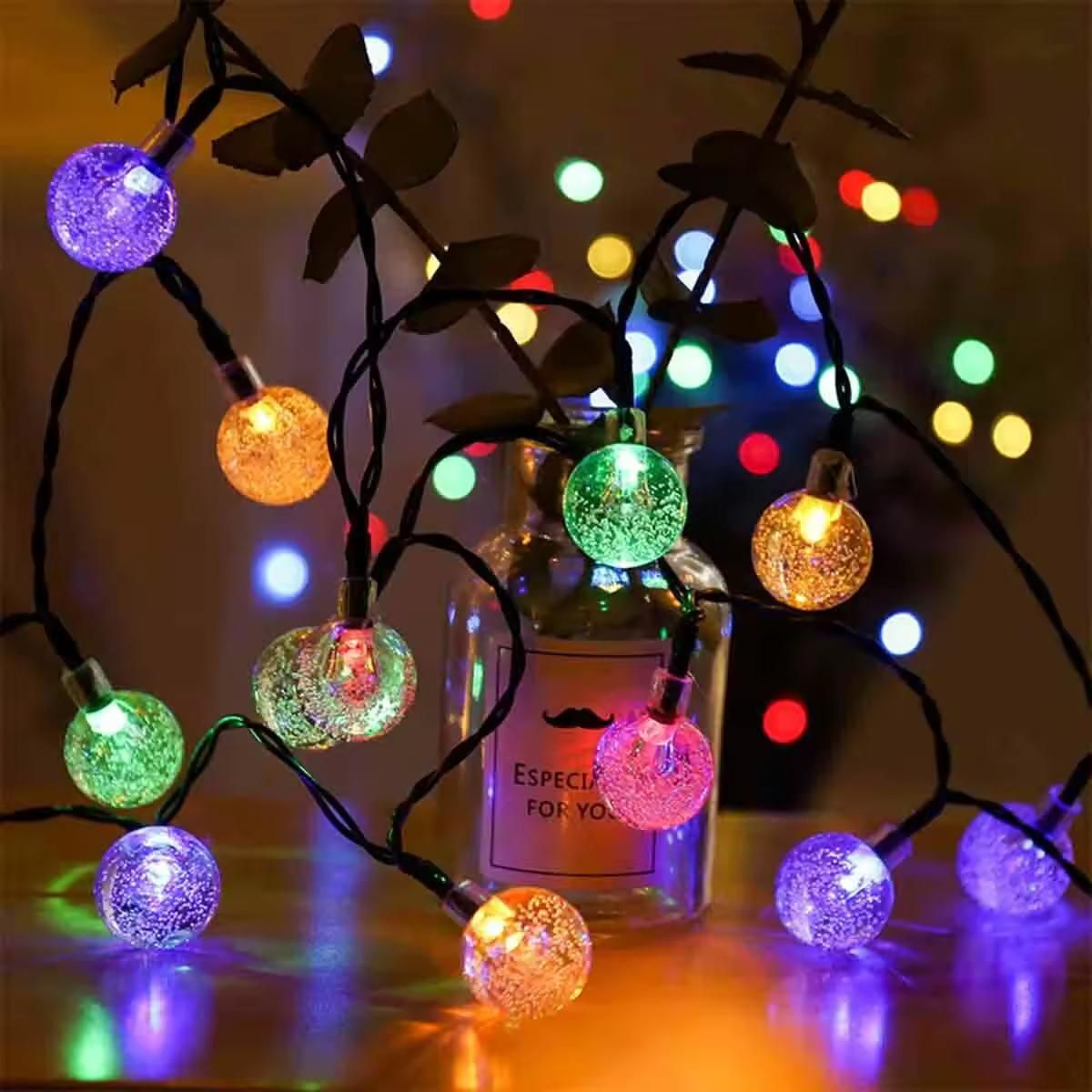 New 14 LED Crystal Bubble Ball String Fairy Lights w3p0je-3p