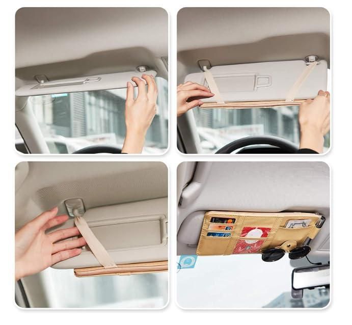Car Styling Visor Organizer Auto Sun Visor Storage Pouch Car Organizer w3p0je-3p