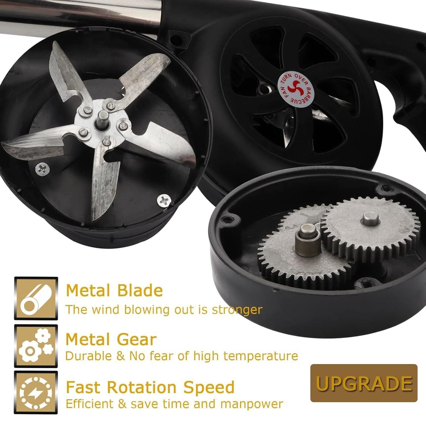 Portable Hand Crank BBQ Air Fan w3p0je-3p