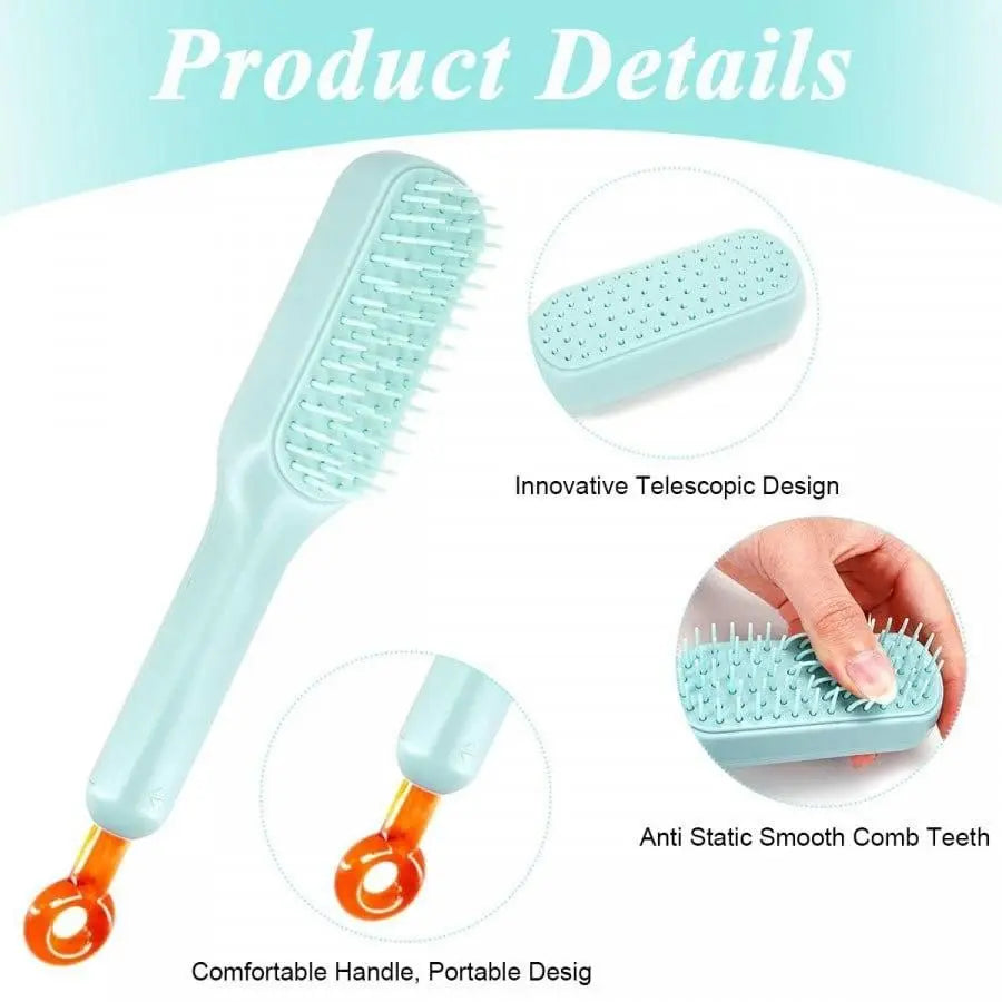 Self-cleaning Anti-static Massage Comb for Adults and Kids- Pack of 1 w3p0je-3p